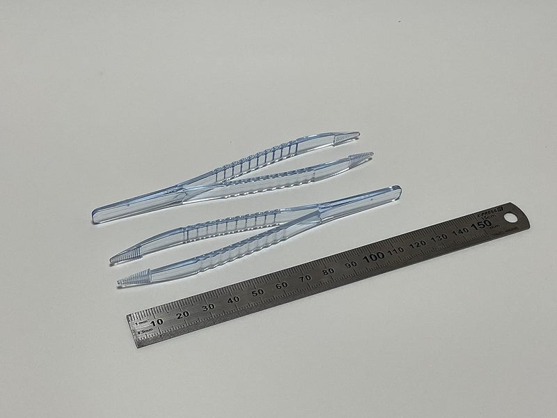 LUERFLEX Disposable Sterile Forceps Tweezers 5inch 125mm length Individually Wrapped Transparent Blue Pack of 100 - Image 5